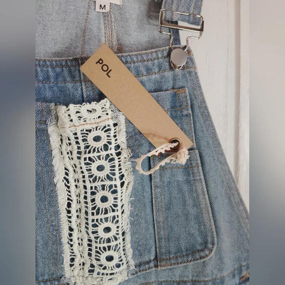 NWT!! POL, Chic Overalls with Embroidery Detail. Size M - Picture 12 of 12